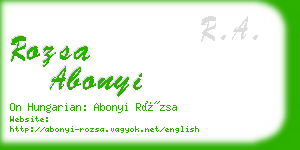 rozsa abonyi business card